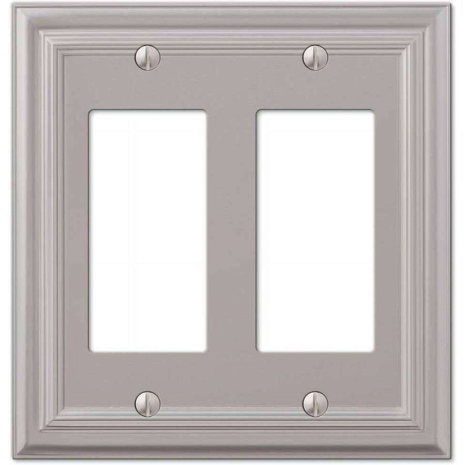 Satin Nickel Double Rocker Cast Metal Wallplate