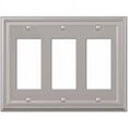 thumbnail image 1 of Amerelle 94RRRN Continental Wallplate, 3 Rocker, Cast Metal, Satin Nickel, 1-Pack, 1 of 4