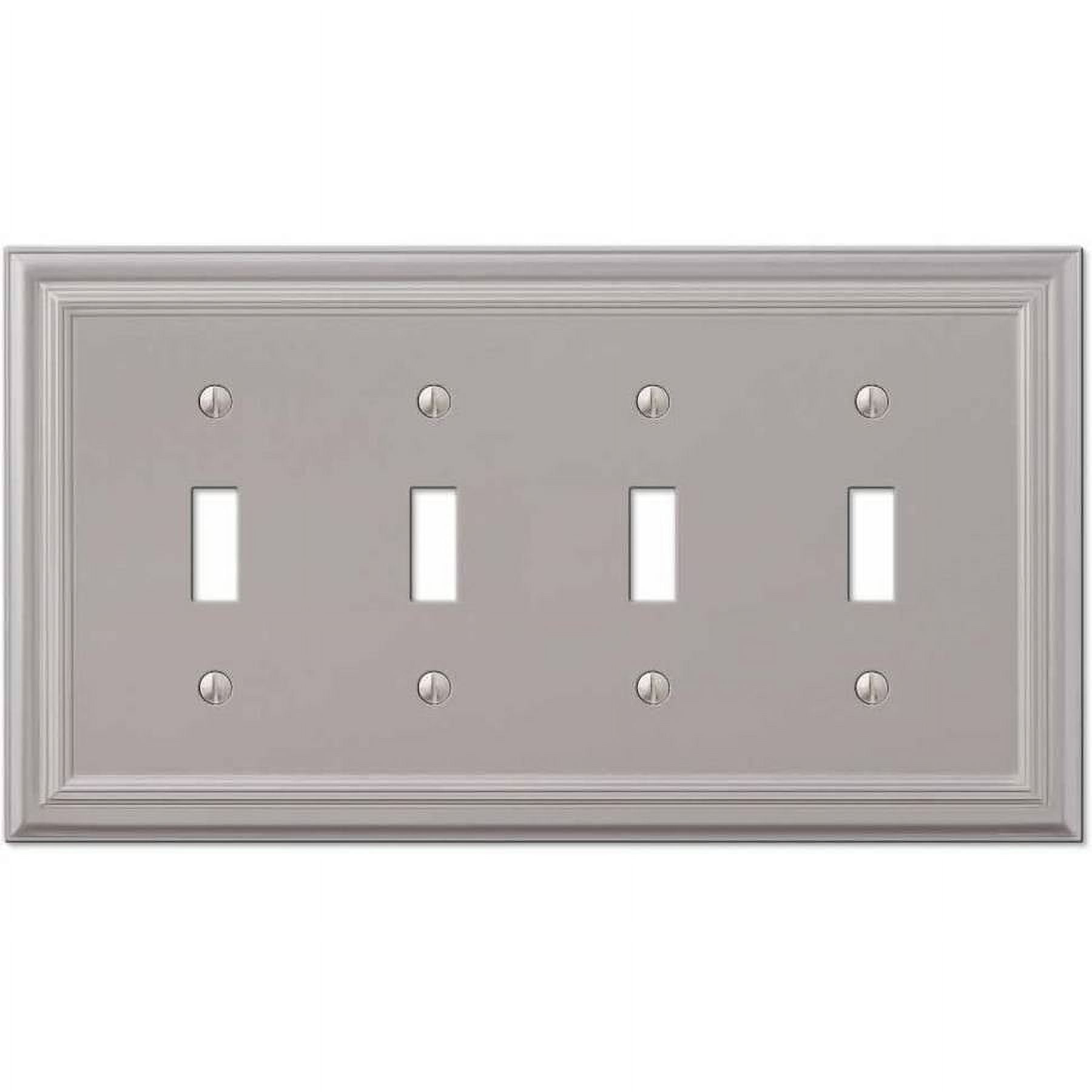 Satin Nickel Quad Toggle Cast Metal Wall Plate