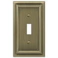 thumbnail image 1 of Amerelle 94TBB Continental Wallplate, 1 Toggle, Cast Metal, Brushed Brass, 1-Pack, 1 of 3