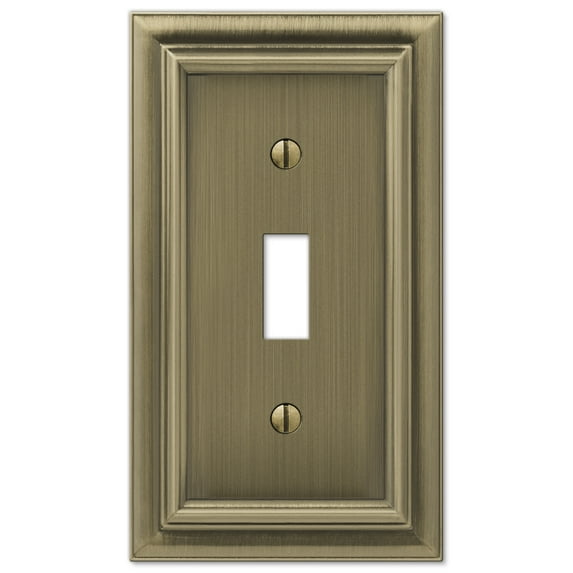 Amerelle 94TBB Continental Wallplate, 1 Toggle, Cast Metal, Brushed Brass, 1-Pack