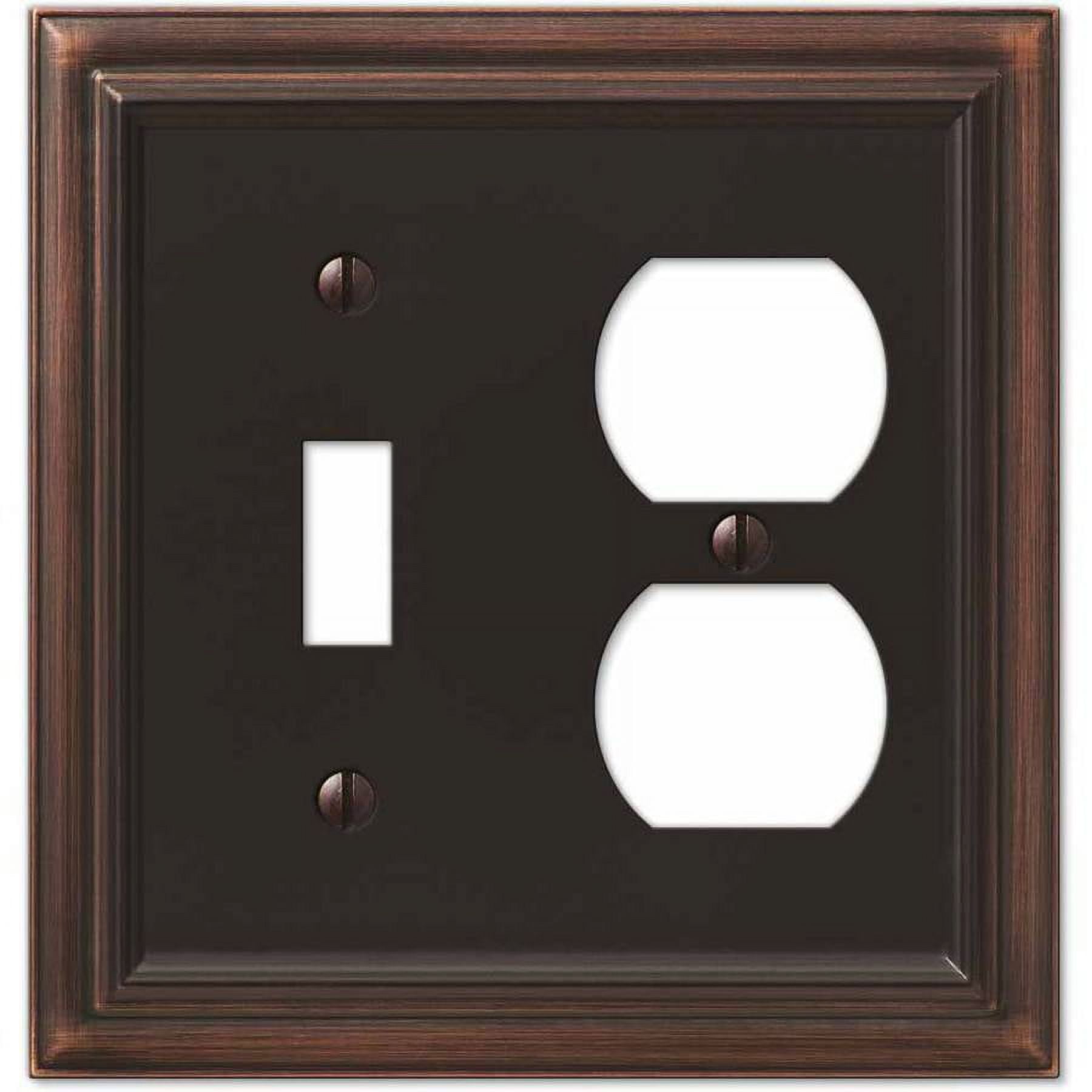 Continental Aged Bronze Metal 2-Gang Toggle/Duplex Wall Plate
