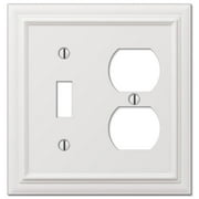 Amerelle 94TDW Continental 1-Toggle / 1-Duplex Cast Wallplate, White, 1-Pack