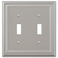 thumbnail image 1 of Amerelle 94TTN Continental Wallplate, 2 Toggle, Cast Metal, Satin Nickel, 1-Pack, 1 of 5