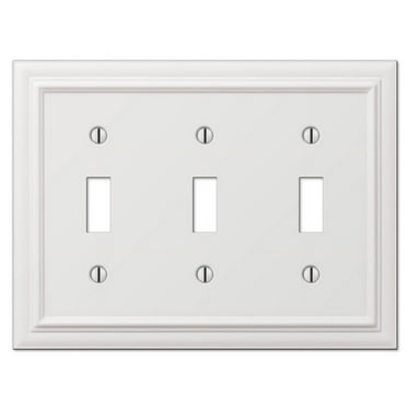 Amerelle 94TTTW Continental Wallplate, 3 Toggle, Cast Metal, White, 1-Pack