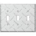 thumbnail image 1 of Amerelle 955TTT Diamond Plate Wallplate, 3 Toggle, Aluminum, Silver, 1-Pack, 1 of 3