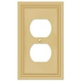 thumbnail image 1 of Amerelle 98DSB Daltry Wallplate, 1 Duplex, Cast Metal, Satin Brass, 1-Pack, 1 of 1