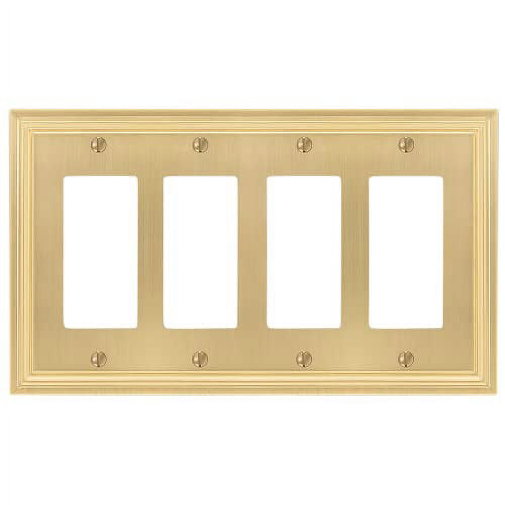 Satin Brass 4-Gang Decorator Wall Plate