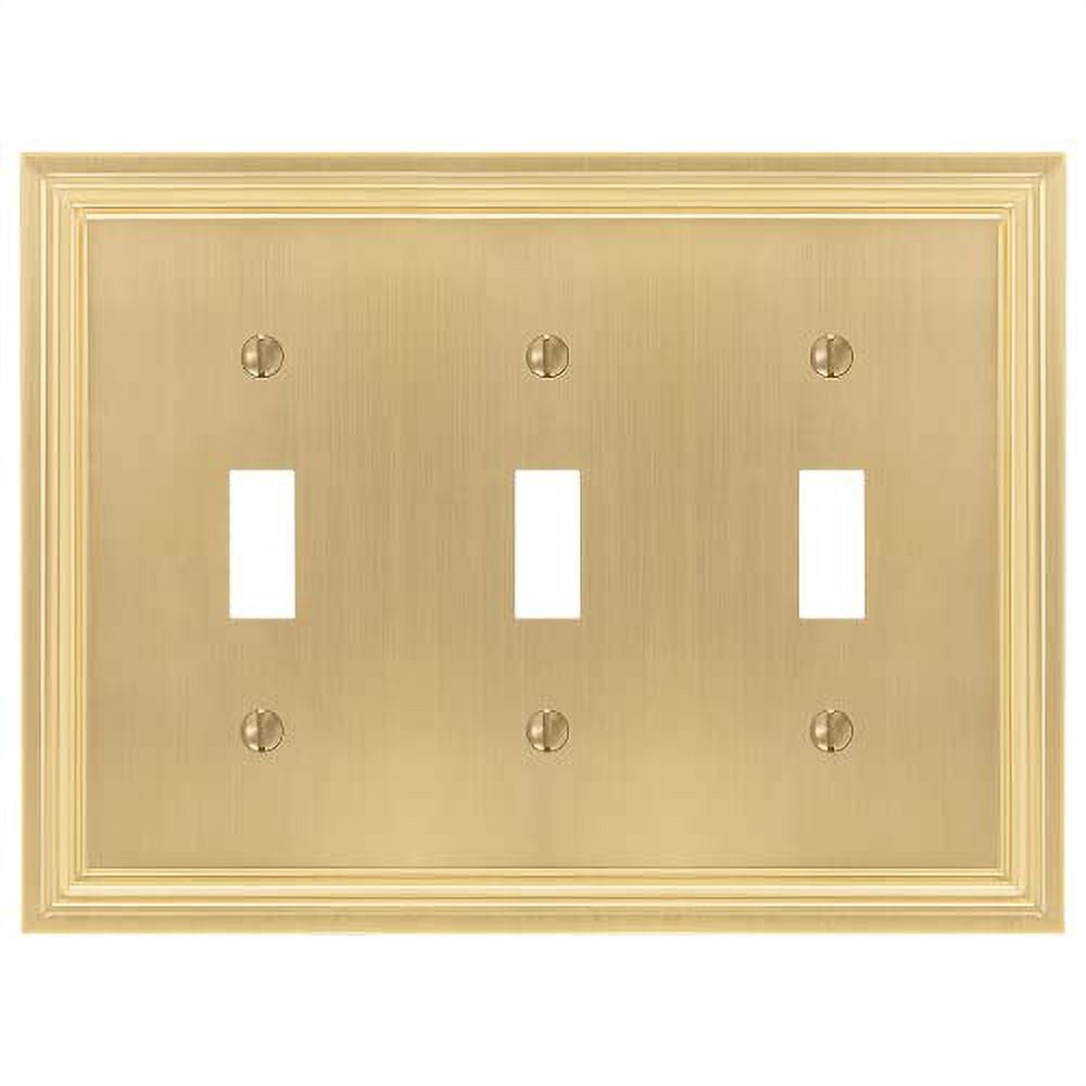 Satin Brass 3-Gang Cast Metal Toggle Wall Plate