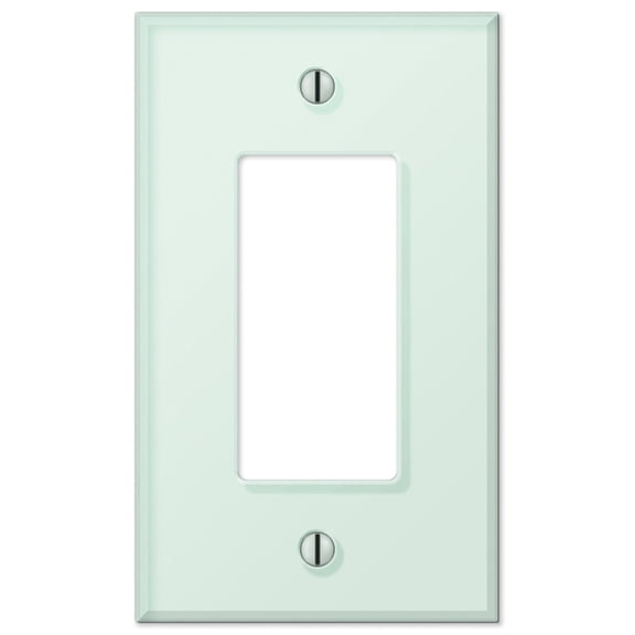 Amerelle Acrylic Glass Tile Single GFCI Decora Wall Plate Cover Mint White