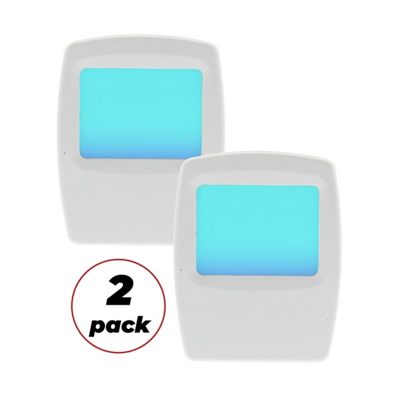 Amerelle Always On Blue Night Light, 2 Pack – Plug-In Forever-Glo LED Night Light – Soft Night Light with Cool Blue Glow, Energy Efficient – An Ideal Bathroom Night Light or Nursery Night Light