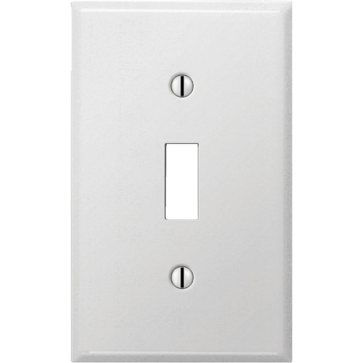 White Smooth Stamped Steel 1-Gang Toggle Wall Plate