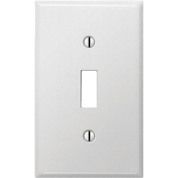 Amerelle PRO 1-Gang Stamped Steel Toggle Switch Wall Plate Smooth White