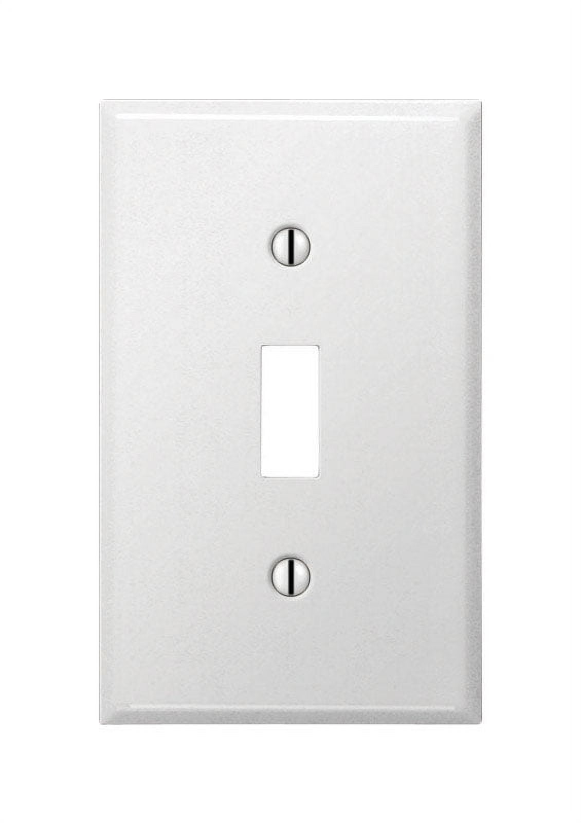 White Smooth Stamped Steel 1-Gang Toggle Wall Plate