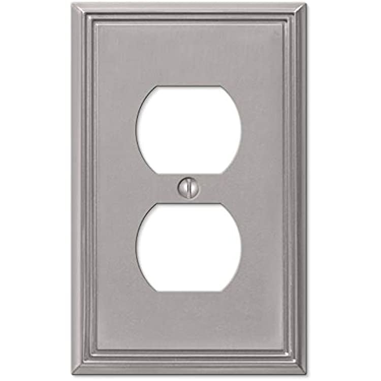 Amerelle Brushed Nickel 1-Gang Metal Duplex Wall Plate