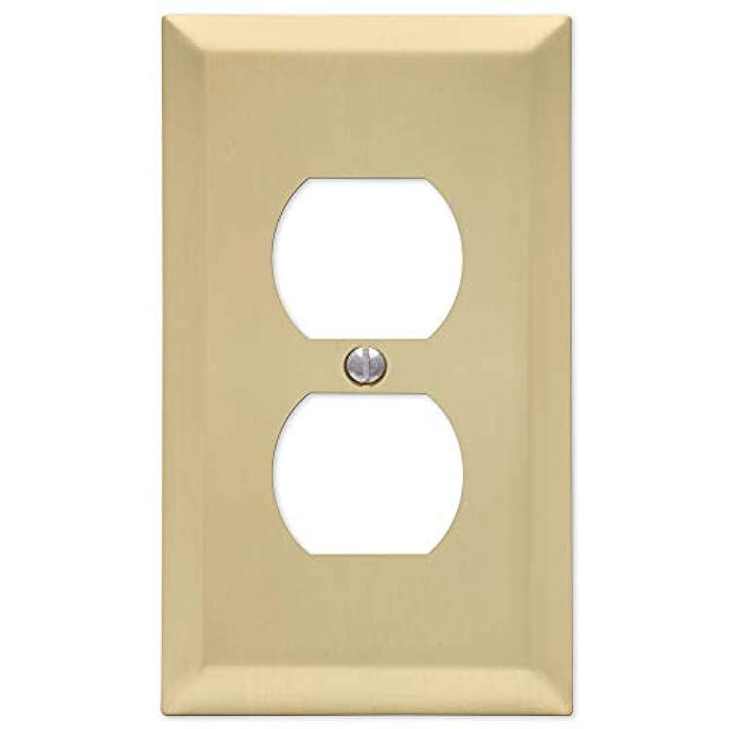 Amerelle Satin Brass 2-Gang Stamped Steel Duplex Wall Plate