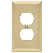 Amerelle Modern Wallplate/Outlet Plate, 1 Duplex, Polished Brass, 1-Pack