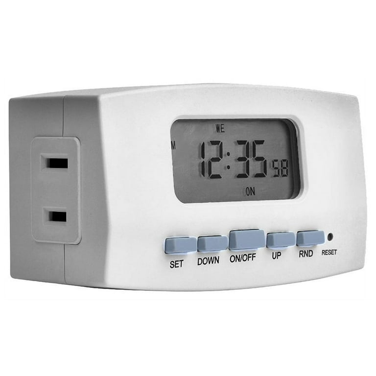 Amerelle TE402WHB Digital Timer, 8 A, 2 to 30 min Cycles, 24 hr Time  Setting, White