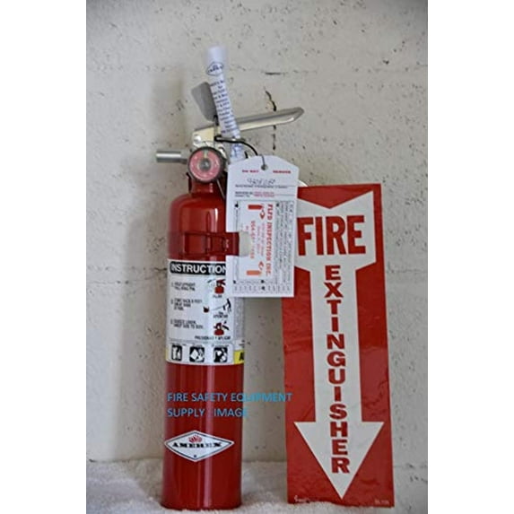 Amerex 2.5 LB. ABC Fire Extinguisher - Rechargeable and Certified (Tagged) Ready for Fire Inspections, Vehicle Bracket and Arrow Sign Included to Mark the Spot