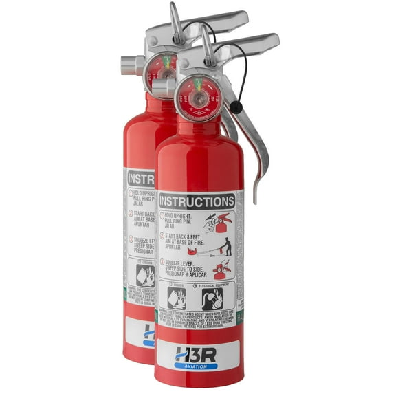 Amerex A384T, 1.4lb Halotron I Fire Extinguisher with Aluminum Valve & Vehicle Bracket, Pack of 2
