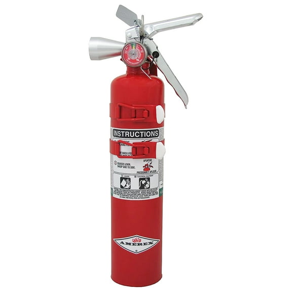 Amerex B385TS, 2.5lb Halotron I Fire Extinguisher with Aluminum Valve & Aviation Bracket