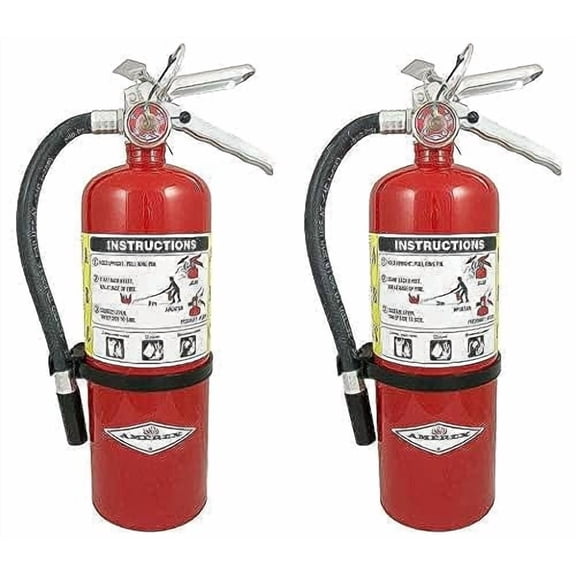 Amerex B402 5 lb. ABC Dry Chemical Class - Fire Extinguisher, with Wall Bracket, 2 Pack