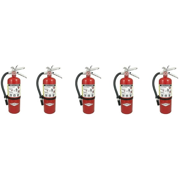 Amerex B402, 5lb ABC Dry Chemical Class A B C Fire Extinguisher, with Wall Bracket, 5 Pack
