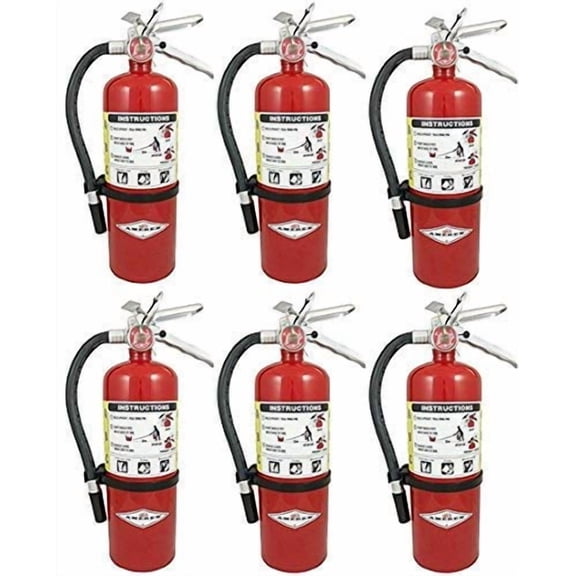 Amerex B402, 5lb ABC Dry Chemical Class Fire Extinguisher, with Wall Bracket, 6-pack