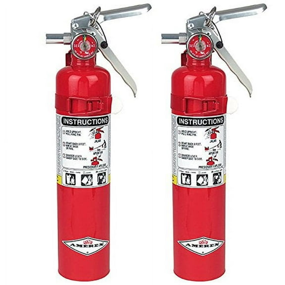Amerex B417, 2.5lb ABC Dry Chemical Class A B C Fire Extinguisher, with Wall Bracket (2, 5.25 pounds)- 2 PACK