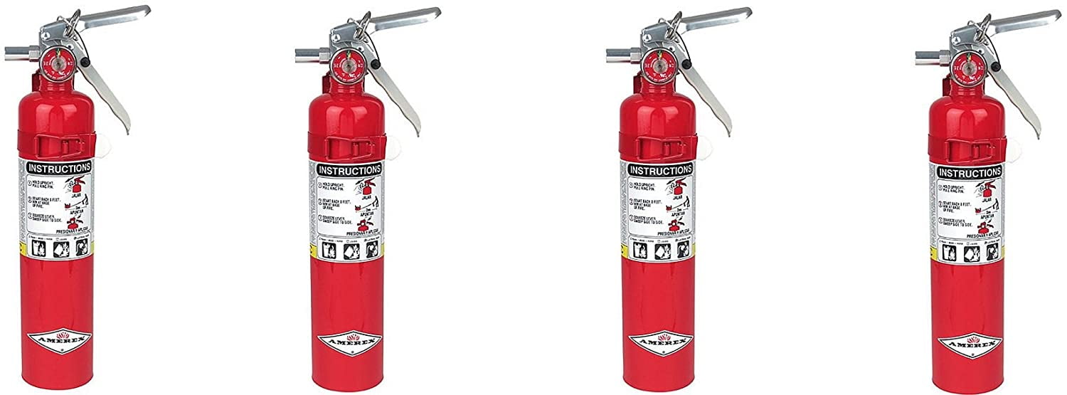 Amerex B417, 2.5lb ABC Dry Chemical Class A B C Fire Extinguisher, with Wall Bracket (4-PACK)