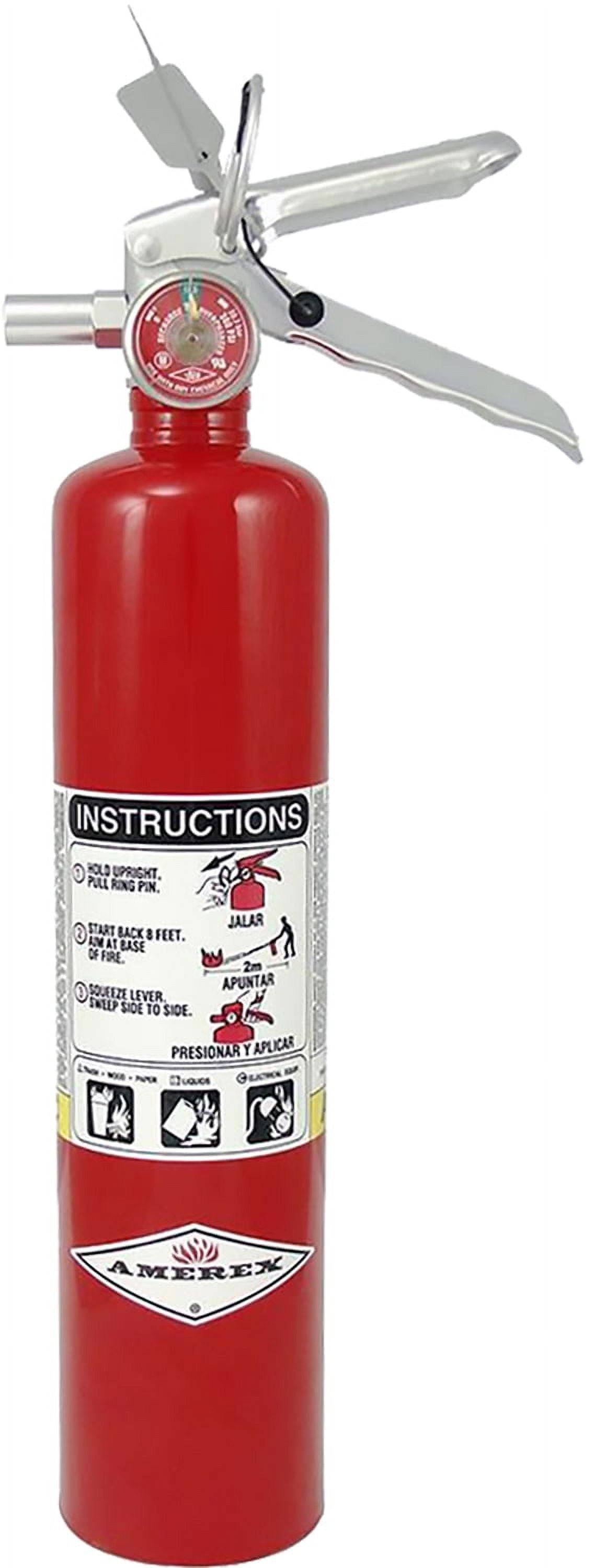 Amerex B417T, 2.5 Pound ABC Dry Chemical Class A B C Multi-Purpose 2.5 Pound Fire Extinguisher with Wall Bracket