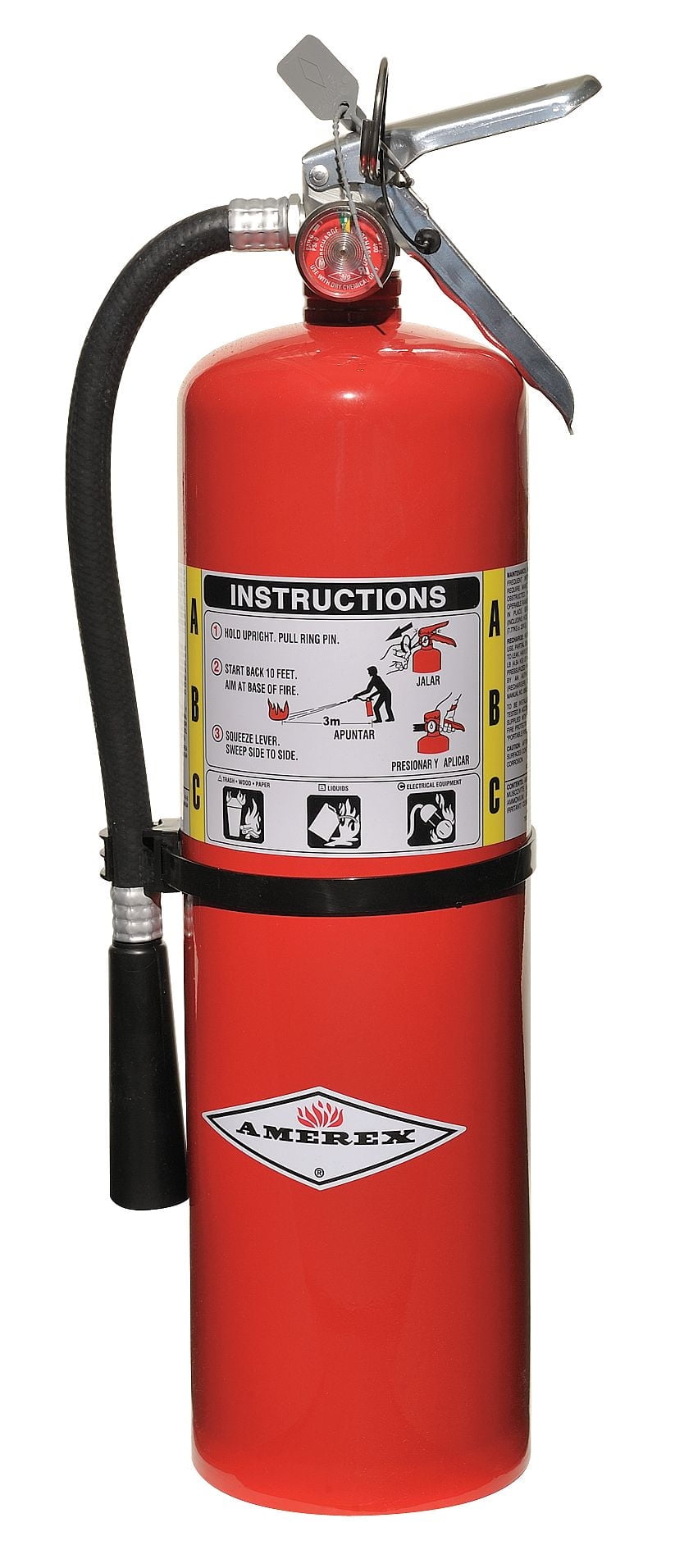 Amerex B456 10lb ABC Fire Extinguisher W/ Wall Hook
