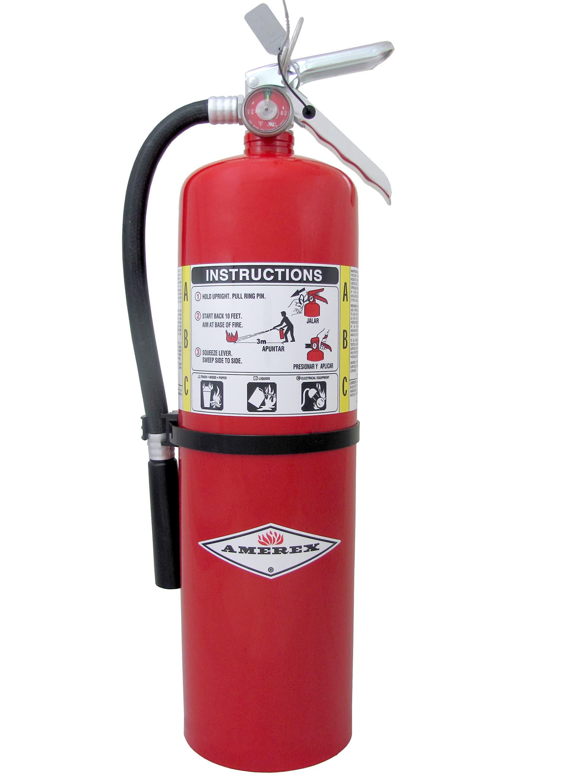 Amerex B456 ABC Dry Chemical Fire Extinguisher with Aluminum Valve, 10 lb CA2