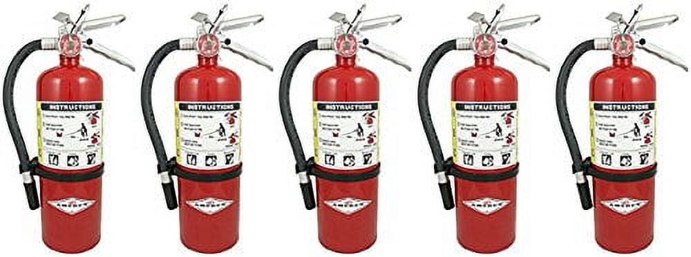 Amerex B500, 5lb ABC Dry Chemical Class A B C Fire Extinguisher (5, 7.25" W X 4.25" D X 15.25" H) Tagged Ready For Fire Inspections