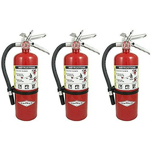 Amerex B500 Rechargeable ABC Dry Chemical Fire Extinguisher, 5 lb, 3-Pack