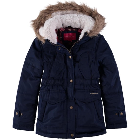 Amerex Girls 7-16 Anorak Parka Jacket(Navy 14/16)