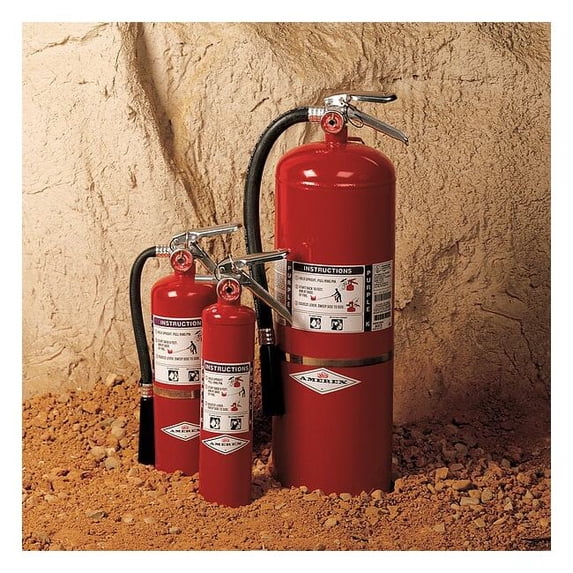 Amerex Rechargeable BC- Dry Chemical Fire Extinguishers, Steel Red