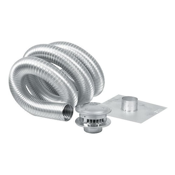 Ameri-Vent Chimney Liner,4" x 35 ft.,Aluminum 4ALK35