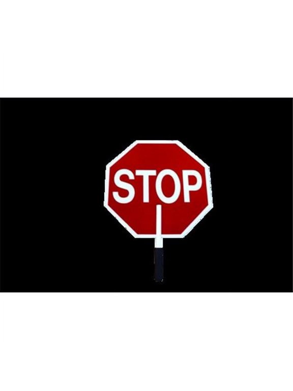 O-SSCR18 18 in. Coroplast - Engineer Grade Reflective Lightweight Crossing Guard, Construction & Traffic Control Stop&Stop Paddle