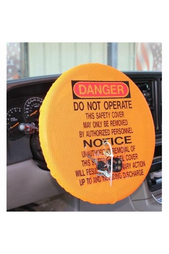 18 in. Orange Mesh Steering Wheel Cover with Pocket