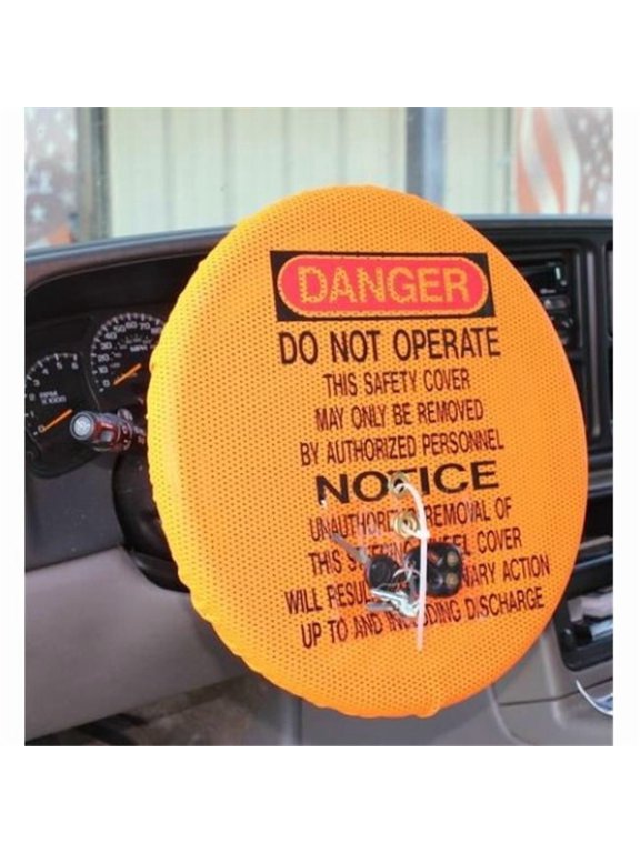 18 in. Orange Mesh Steering Wheel Cover with Pocket