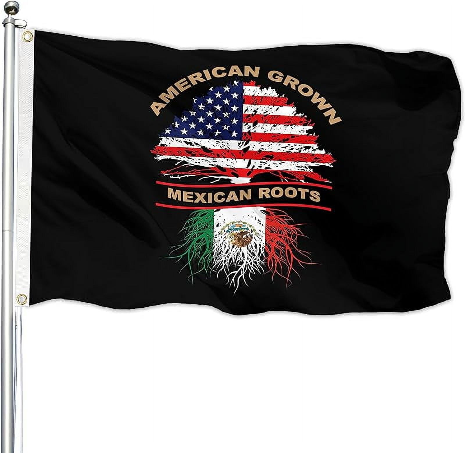 Ameri-can Grown Mexican Roots Friendship Flag 3X5 Ft Ameri-can Grown Mexican Roots Friendship Flag 3X5 Ft