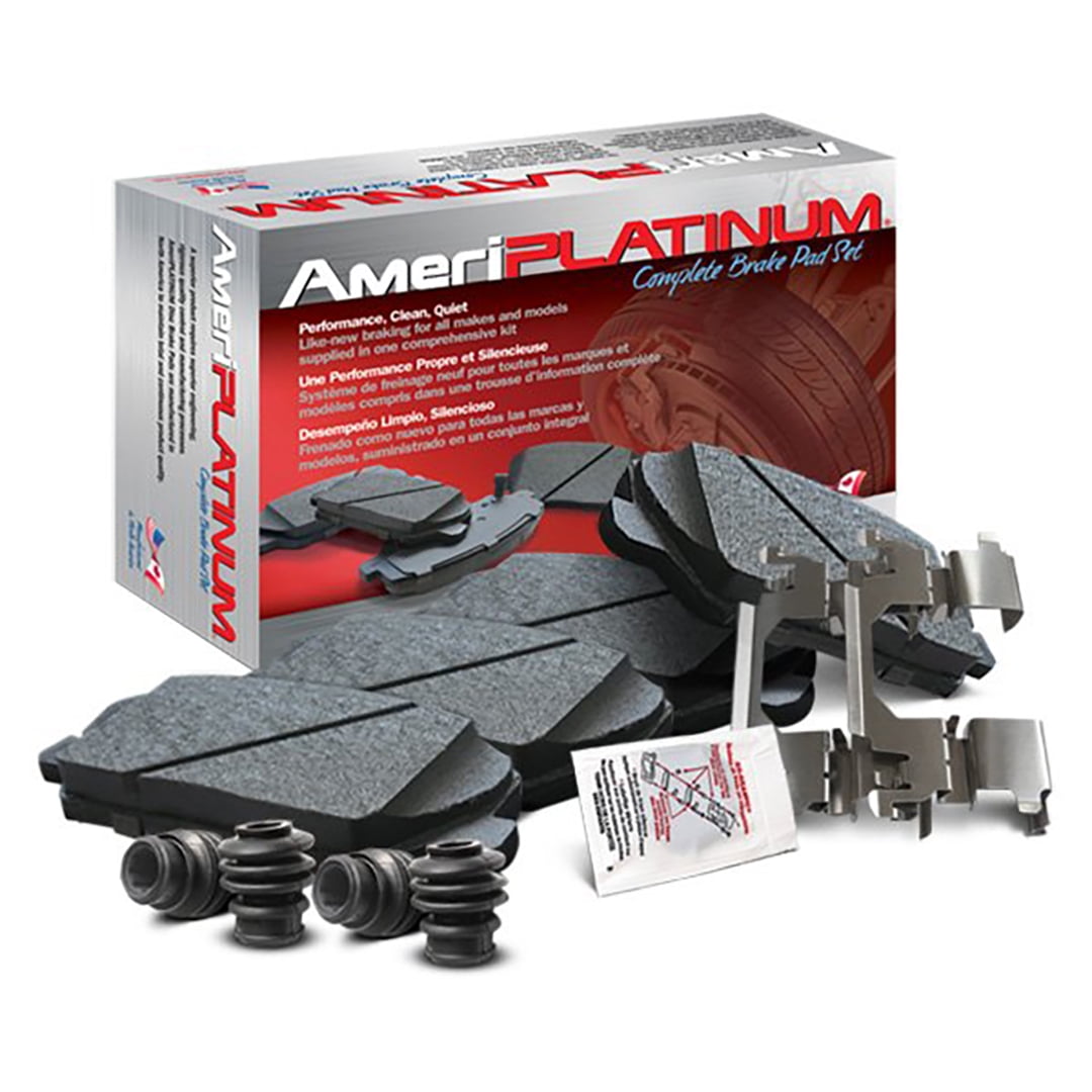 AmeriBRAKES Ceramic Disc Brake Pads with included lubricant and hardware, AmeriPLATINUM PTC1900