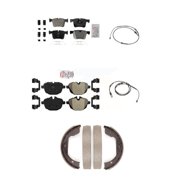 AmeriBRAKES Front Rear Ceramic Disc Brake Pads and Wear Sensors Kit (5Pc) for Car 2011 BMW X3 xDrive28i KNW-100392