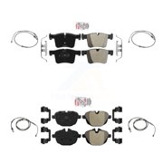 AmeriBRAKES Front Rear Ceramic Disc Brake Pads and Wear Sensors Kit for Car BMW X3 X4 KNW-100288