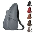 thumbnail image 1 of AmeriBag 15" Leather Crossbody Sling Healthy Back Bag (Grey), 1 of 9