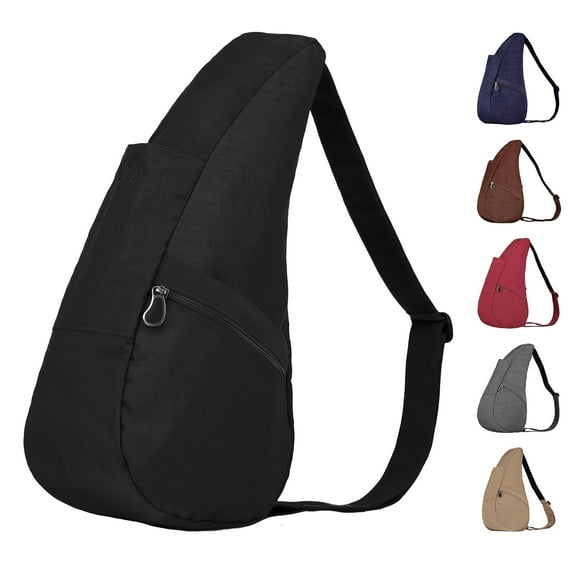 AmeriBag 15" Nylon Crossbody Sling Healthy Back Bag (Black)