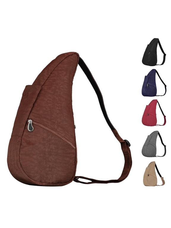 15" Nylon Crossbody Sling Healthy Back Bag (Brown)