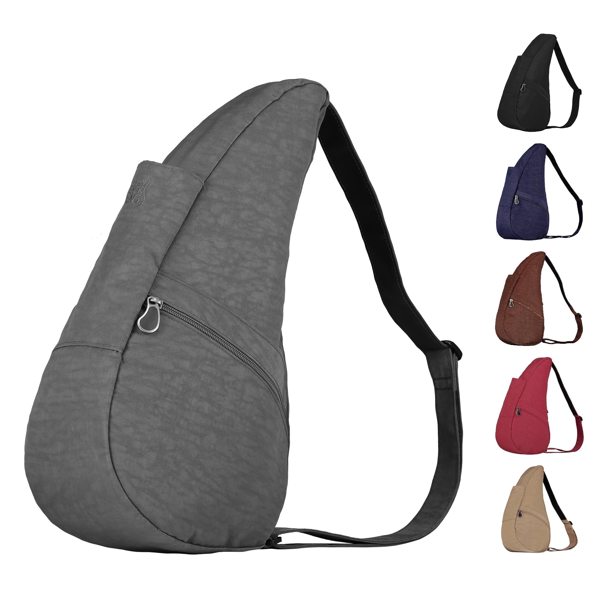 AmeriBag 15" Nylon Crossbody Sling Healthy Back Bag (Stormy Grey)
