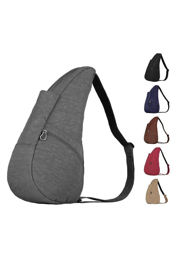 15" Nylon Crossbody Sling Healthy Back Bag (Stormy Grey)